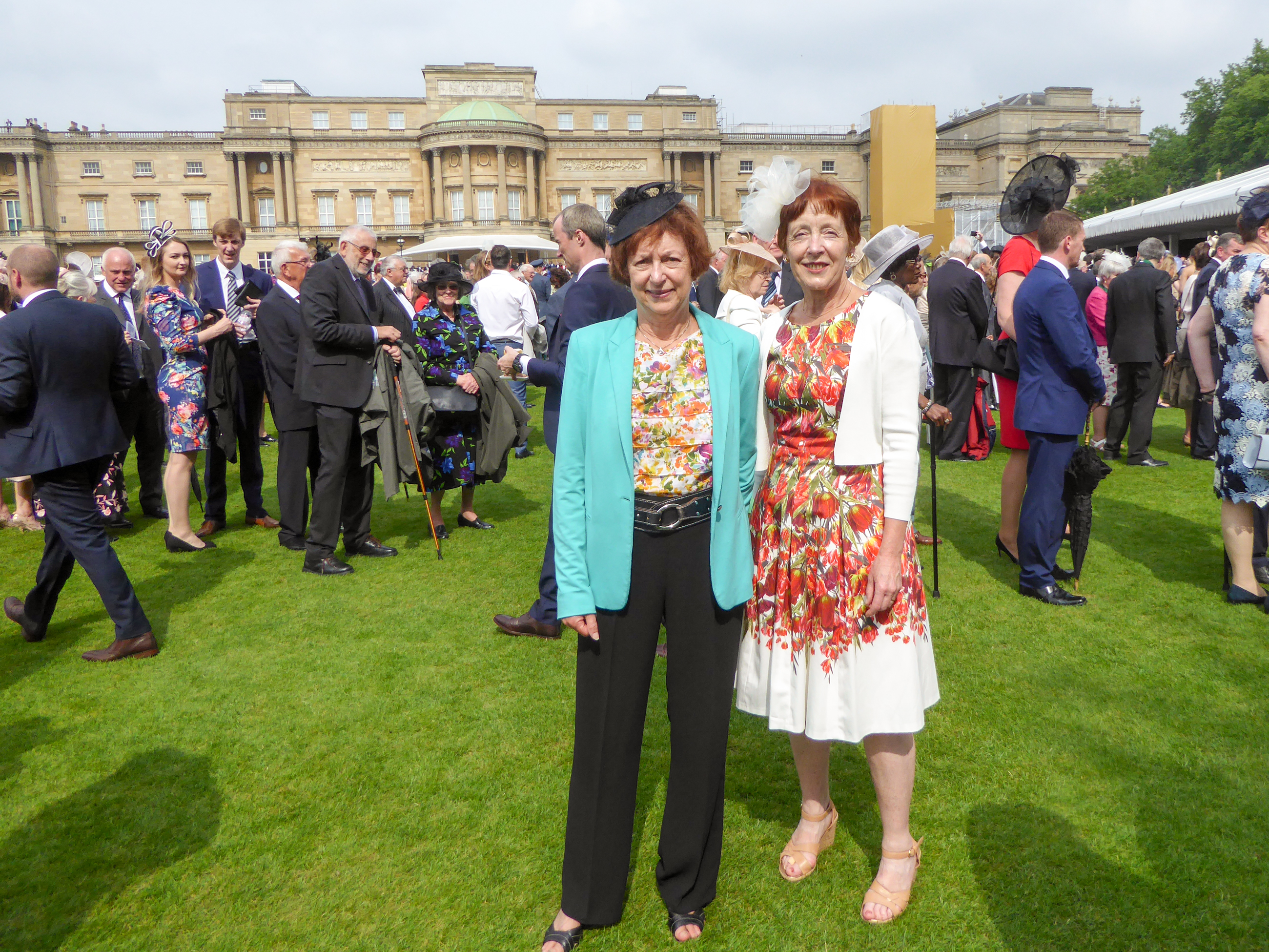 Adele Wilter and Christine Hillis at The Queen's Royal Garden Party