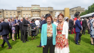 Adele Wilter and Christine Hillis at The Queen's Royal Garden Party